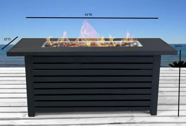 Alt view image 3 of 5 - Casselton Steel Propane/Natural Gas Outdoor Fire Pit Table with Lid