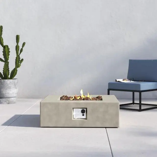 Alt view image 4 of 5 - 12" H Concrete Outdoor Fire Pit Table