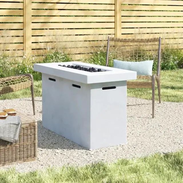 Main image of 25" H x 42" W Fiber Reinforced Concrete Propane Outdoor Fire Pit Table