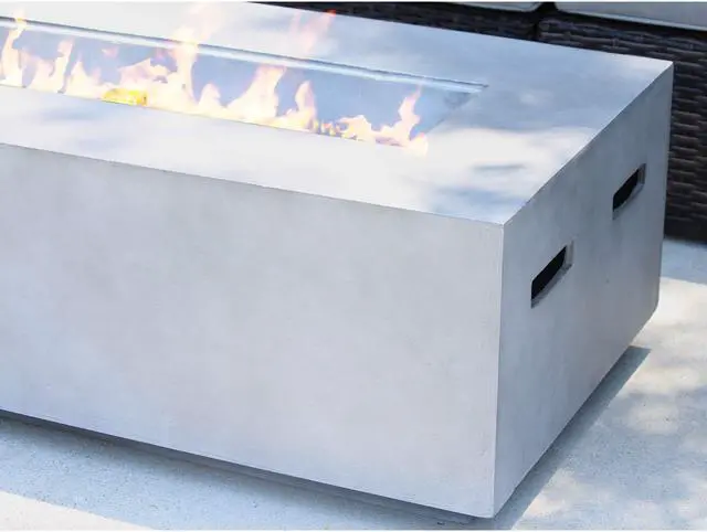 Alt view image 4 of 4 - Concrete Propane Outdoor Fire Pit Table