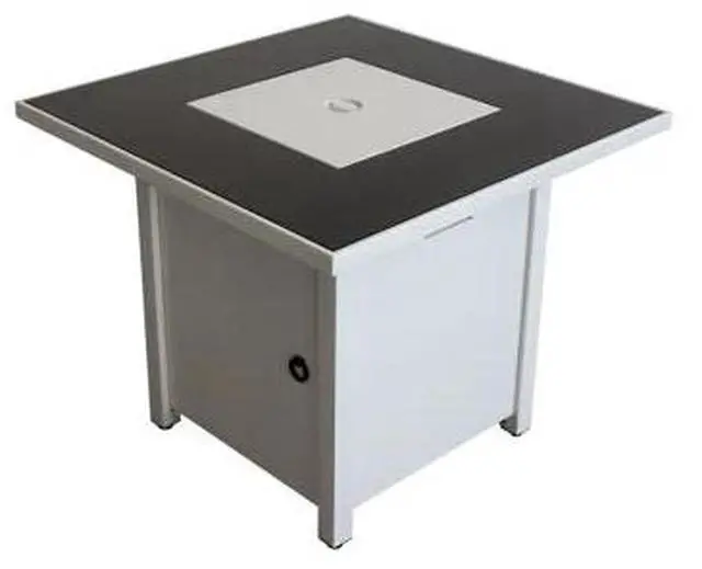 Alt view image 3 of 7 - 30" Metal Fire Pit with Powder-Coated Finish and Smoked Glass Top