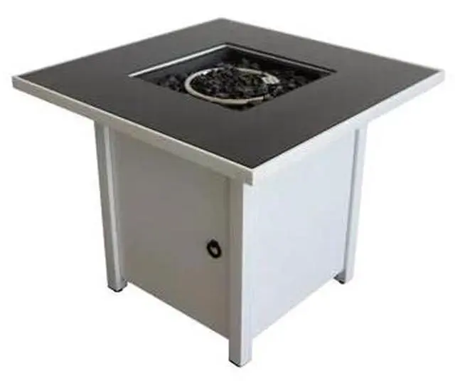 Alt view image 4 of 7 - 30" Metal Fire Pit with Powder-Coated Finish and Smoked Glass Top