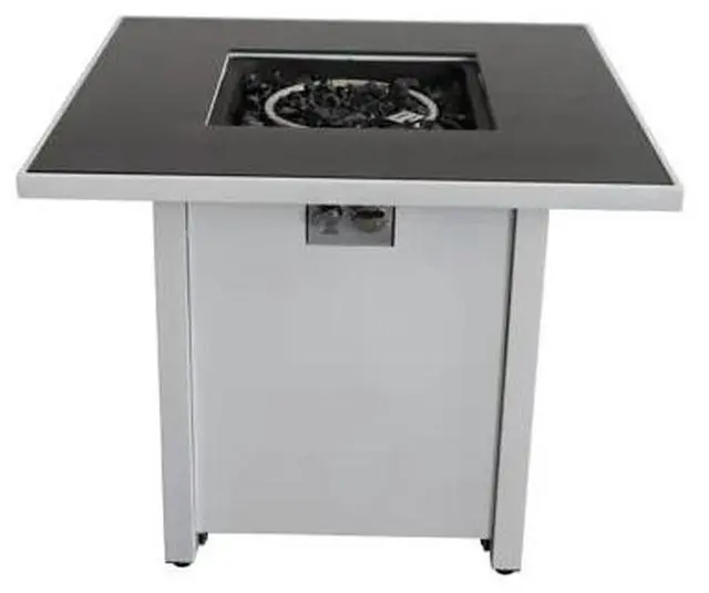 Alt view image 6 of 7 - 30" Metal Fire Pit with Powder-Coated Finish and Smoked Glass Top