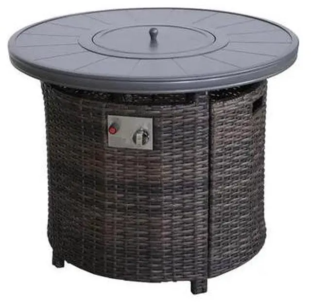 Alt view image 2 of 4 - 25" H x 32" W Aluminum Propane Outdoor Fire Pit Table