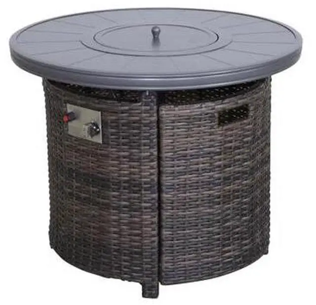 Main image of 25" H x 32" W Aluminum Propane Outdoor Fire Pit Table