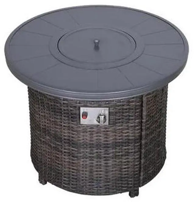 Alt view image 3 of 4 - 25" H x 32" W Aluminum Propane Outdoor Fire Pit Table