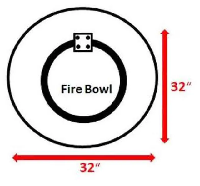 Alt view image 4 of 4 - 25" H x 32" W Aluminum Propane Outdoor Fire Pit Table