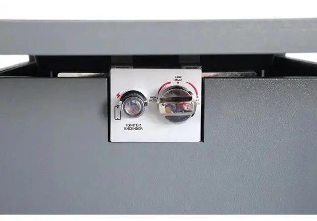 Alt view image 5 of 6 - 30" Powder-Coated Metal Fire Pit with Smoked Glass Surface