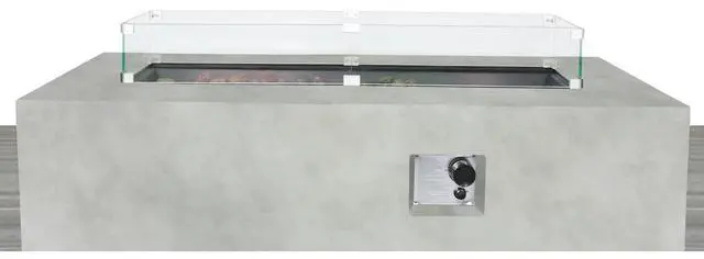 Alt view image 2 of 6 - Rectangular Concrete Propane Fire Pit Table with Fiber Reinforcement