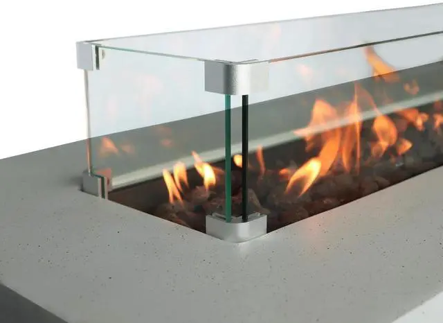 Alt view image 5 of 6 - Rectangular Concrete Propane Fire Pit Table with Fiber Reinforcement