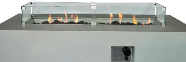 Alt view image 4 of 6 - Rectangular Concrete Propane Fire Pit Table with Fiber Reinforcement