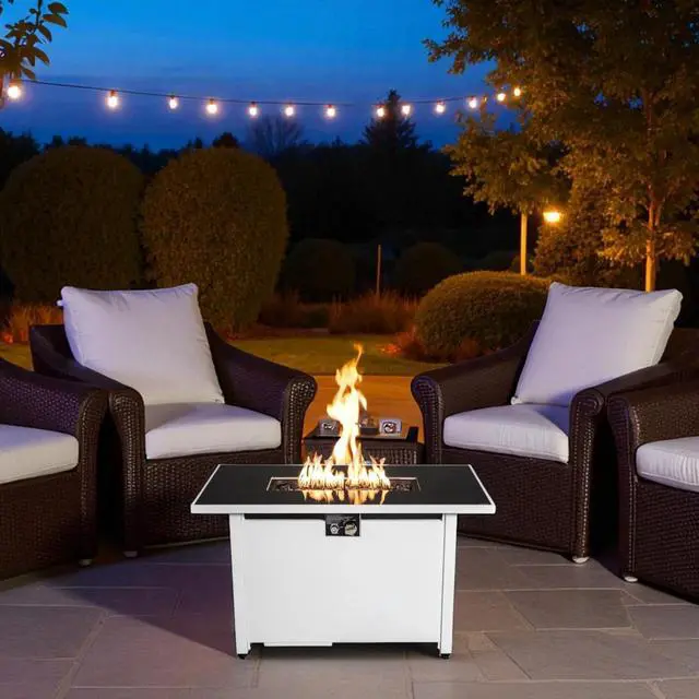 Alt view image 2 of 7 - 43" Metal Rectangular Fire Pit  Outdoor Patio Heating Table
