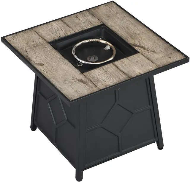Alt view image 6 of 6 - Fire Pit Table, 28-inch Square 40,000 BTU Auto-Ignition Propane Gas Firepit with Waterproof Cover