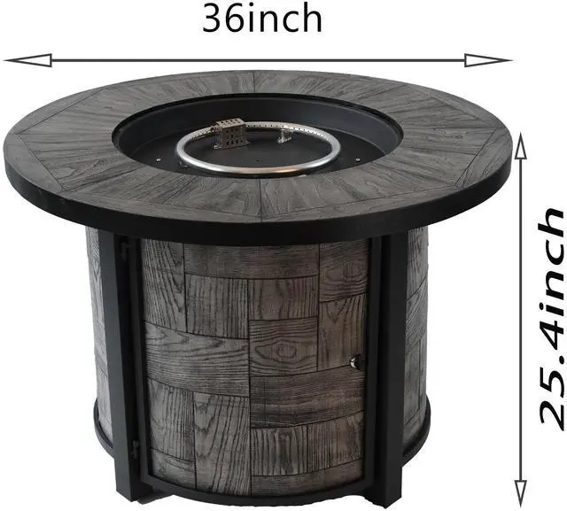 Alt view image 3 of 7 - Outdoor Propane Fire Pit, Square Stonecrest Gas Fire Pit for Outside Patio, Concrete Propane Fire Table 50,000 BTU Gas Fire Pit w Lava Rocks, Waterproof Cover