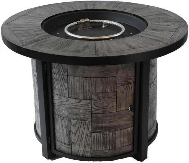 Alt view image 5 of 7 - Outdoor Propane Fire Pit, Square Stonecrest Gas Fire Pit for Outside Patio, Concrete Propane Fire Table 50,000 BTU Gas Fire Pit w Lava Rocks, Waterproof Cover