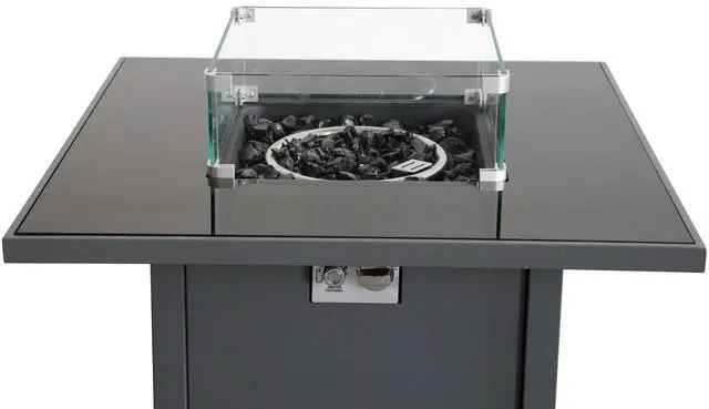 Alt view image 5 of 6 - 25" H x 30" W Steel Outdoor Fire Pit Table with Lid