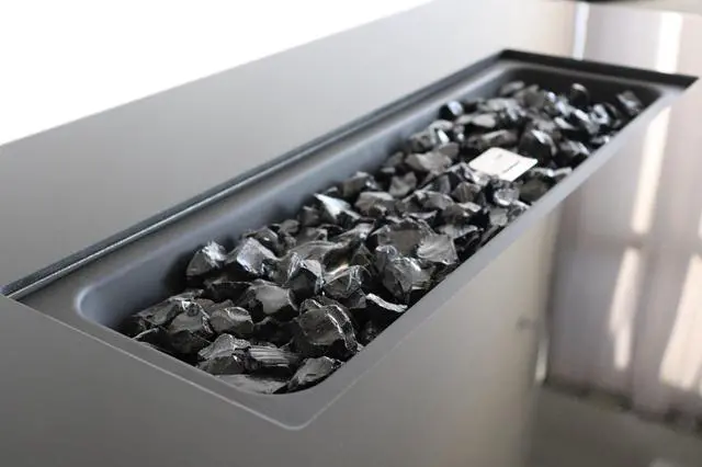 Alt view image 4 of 5 - 43" Smoked Glass Metal Rectangle Fire Pit