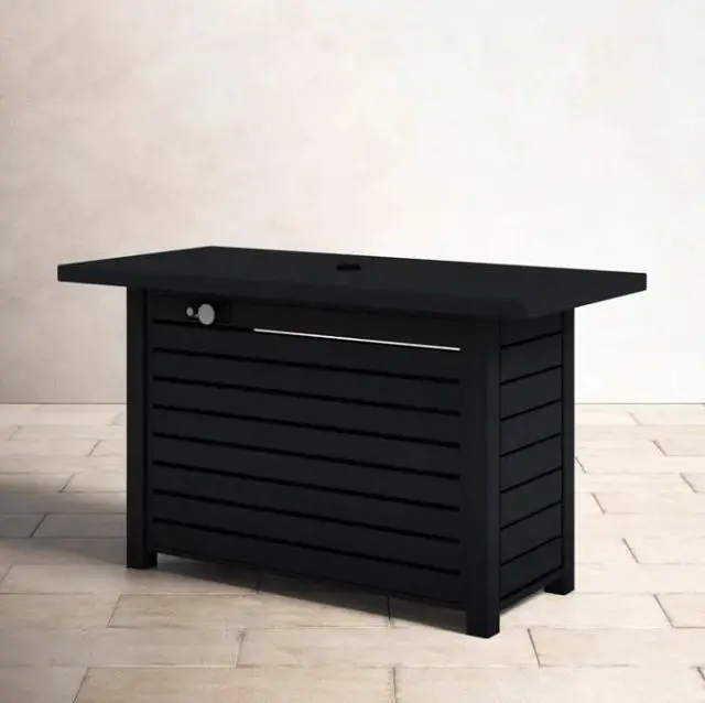 Alt view image 4 of 5 - Steel Propane/Natural Gas Outdoor Fire Pit Table with Lid