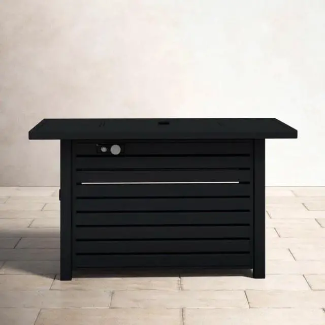 Alt view image 2 of 5 - Steel Propane/Natural Gas Outdoor Fire Pit Table with Lid