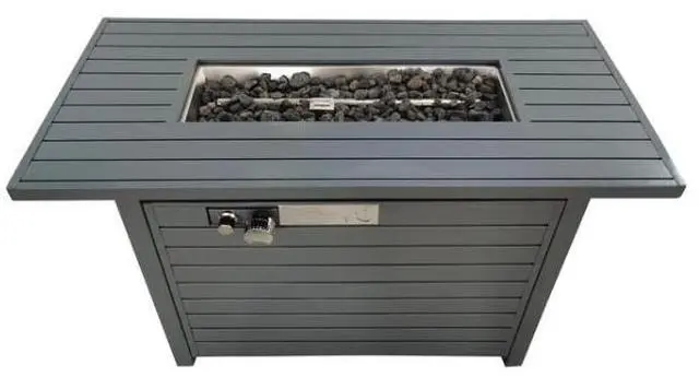 Alt view image 3 of 6 - 25 H x 42 W Outdoor Fire Pit Table with Lid (Gray)