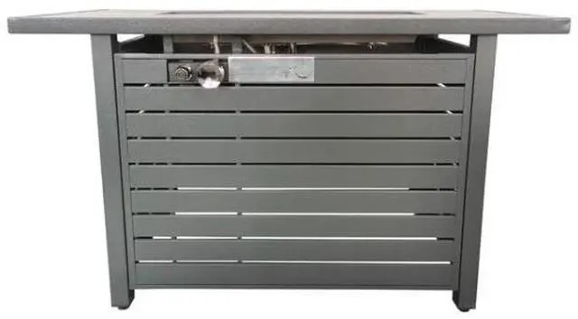 Alt view image 4 of 6 - 25 H x 42 W Outdoor Fire Pit Table with Lid (Gray)