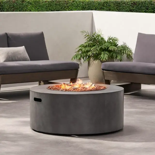Alt view image 6 of 7 - WELLINGTON ROUND IRON FIRE PIT -40,000 BTU,TANK OUTSIDE