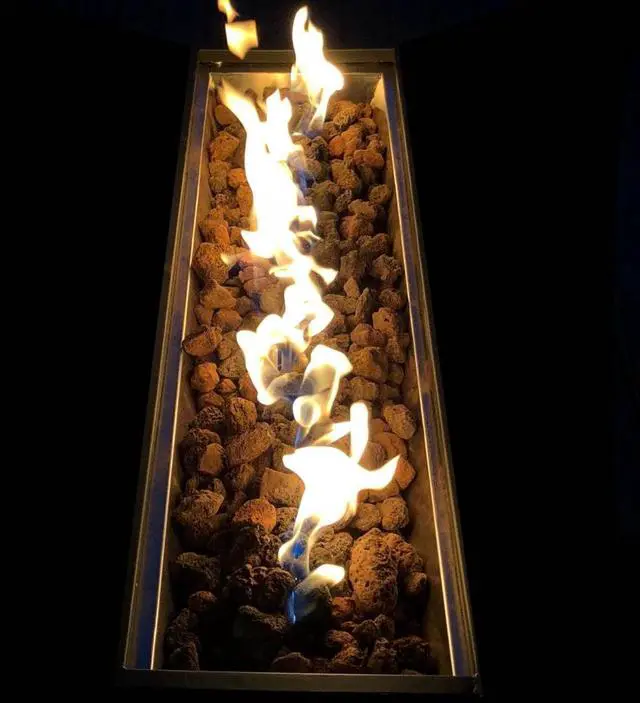 Alt view image 3 of 5 - Steel Propane/Natural Gas Outdoor Fire Pit Table with Lid