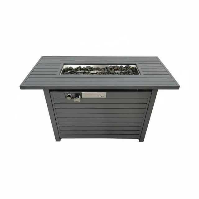 Main image of 25'' H x 42'' W Steel Propane Outdoor Fire Pit Table with Lid