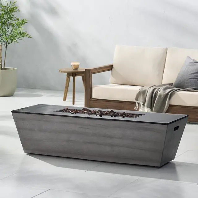 Alt view image 3 of 7 - 56" RECTANGLE MGO FIRE PIT - 50 000 BTU