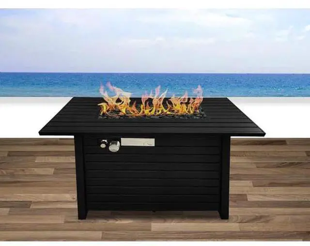 Main image of 24" H Steel Propane Outdoor Fire Pit Table With Lid - CM-1124