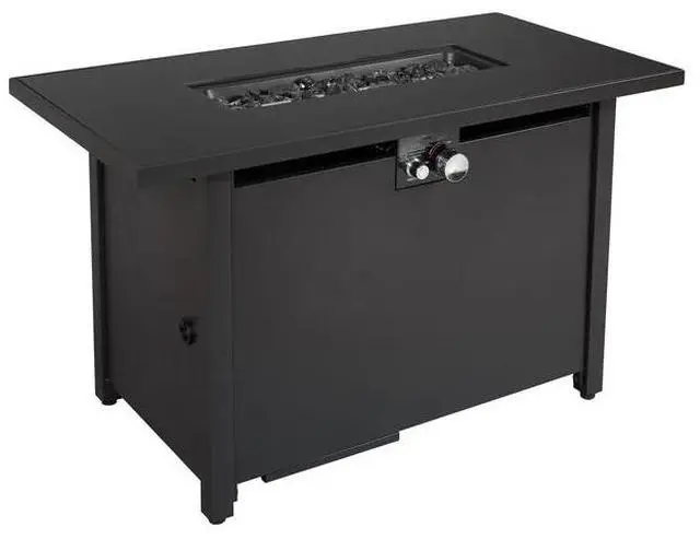 Alt view image 3 of 6 - 25" H x 42" W Steel Outdoor Fire Pit Table with Lid