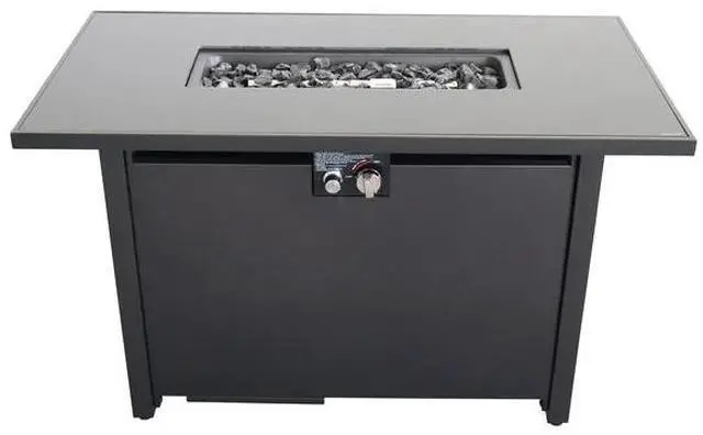 Alt view image 4 of 6 - 25" H x 42" W Steel Outdoor Fire Pit Table with Lid