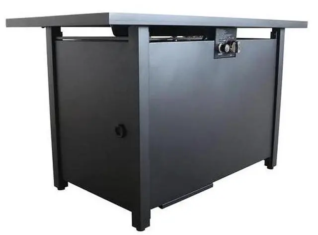 Alt view image 2 of 6 - 25" H x 42" W Steel Outdoor Fire Pit Table with Lid