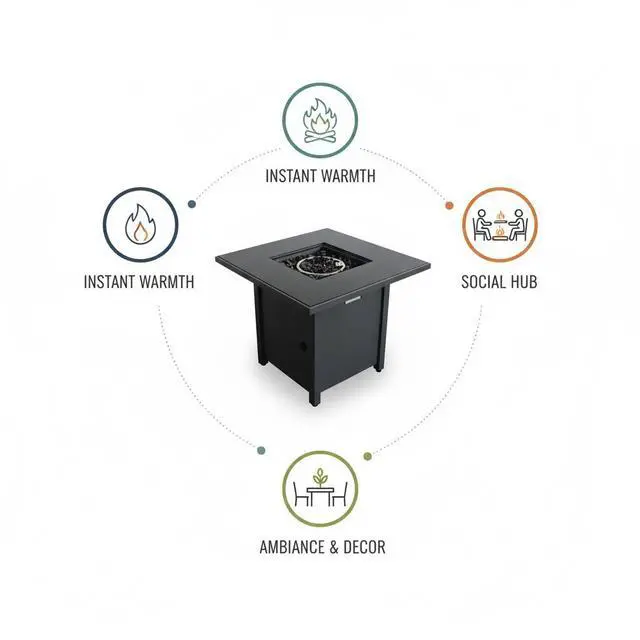 Alt view image 6 of 7 - 30" Powdercoated Metal Fire Pit