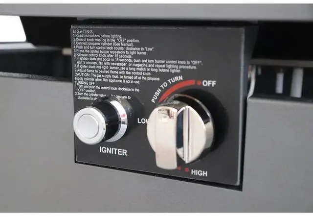 Alt view image 6 of 7 - 42" Smoked Glass Metal Rectangle Fire Pit (Black)