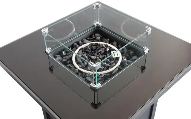 Alt view image 2 of 6 - 25" H x 30" W Steel Outdoor Fire Pit Table with Lid