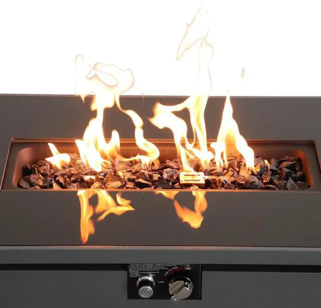 Alt view image 3 of 5 - 25" H x 42" W Steel Outdoor Fire Pit Table with Lid