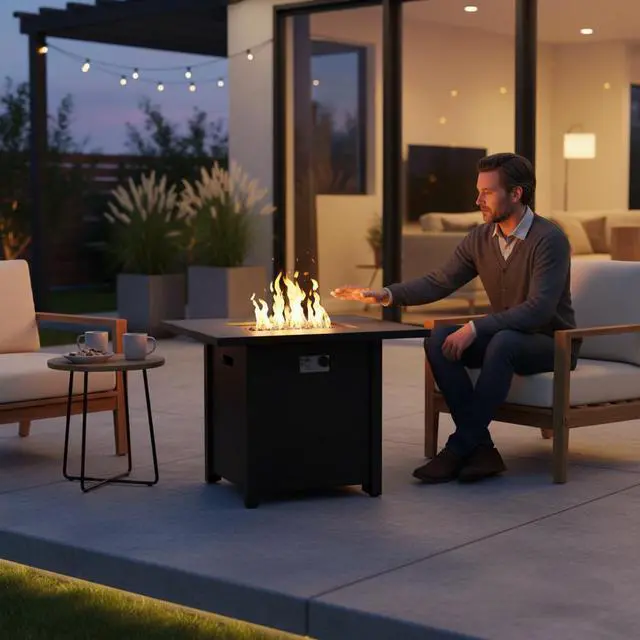 Alt view image 4 of 5 - Outdoor Fire Pit for Outdoor Home Garden Backyard Fireplace (30 Inch Steel Black Color)