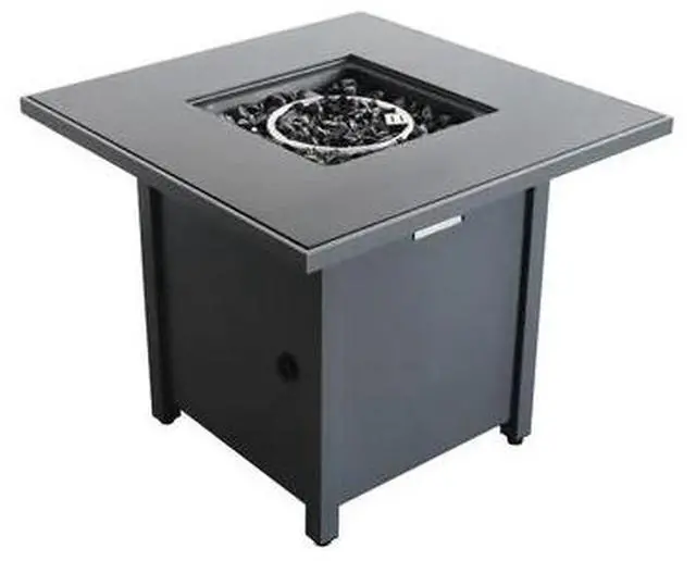 Alt view image 2 of 6 - 25'' H x 30'' W Steel Outdoor Fire Pit Table with Lid
