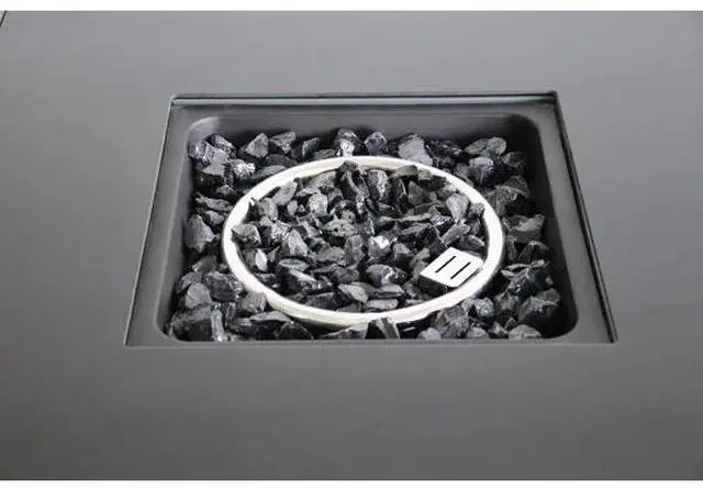 Alt view image 5 of 6 - 25'' H x 30'' W Steel Outdoor Fire Pit Table with Lid