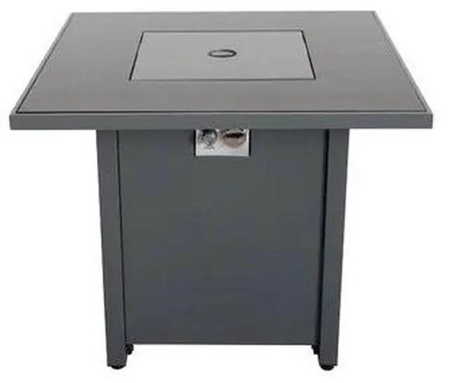 Main image of 25" H x 30" W Steel Outdoor Fire Pit Table with Lid