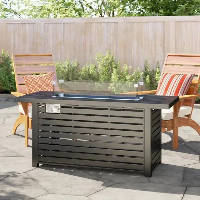Main image of 24" Steel Propane Fire Pit Table with Cover