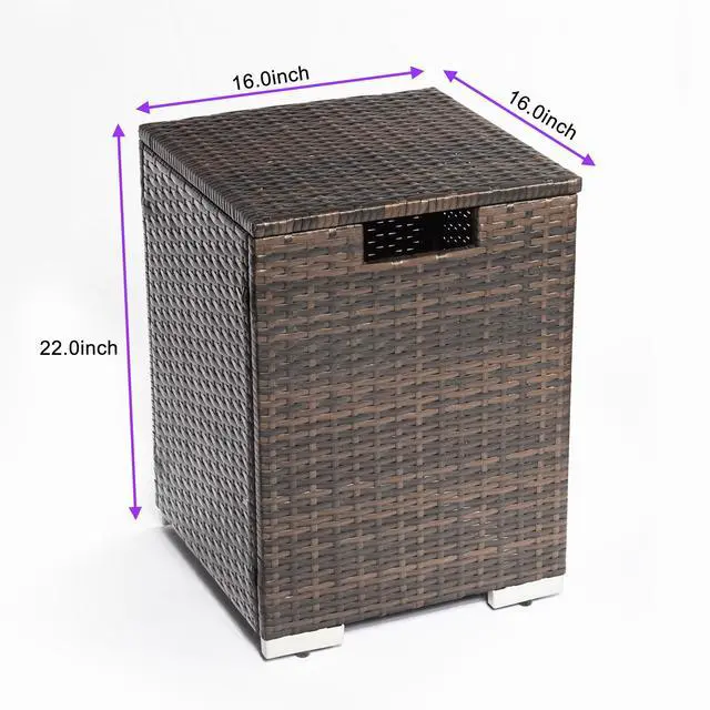 Alt view image 4 of 7 - Outdoor Rectangle Fire Pit Table with Propane Tank Cover