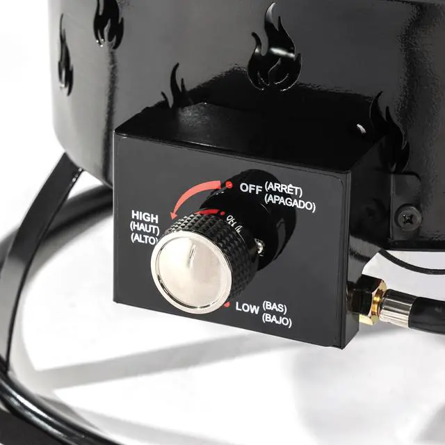 Alt view image 4 of 7 - 19" Propane Gas Fire Pit, 50000 BTU Round Steel Fire Pit for Outside Patio Deck Garden Backyard-Black