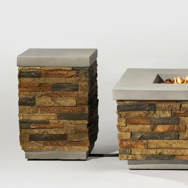 Alt view image 7 of 7 - Propane Tank Holder Fire Pit Tank Cover Side Table