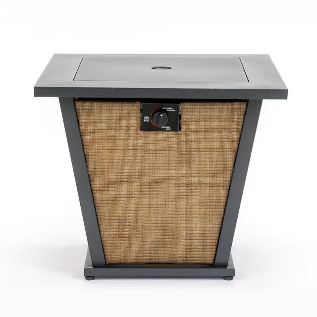Alt view image 4 of 7 - 28" Propane Gas Fire Pit Table, 50000 BTU Square Steel Fire Pit  for Outside Patio Deck Garden Courtyard -Brown
