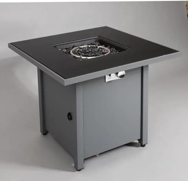 Alt view image 4 of 5 - 25" H x 30" W Steel Outdoor Fire Pit Table with Lid