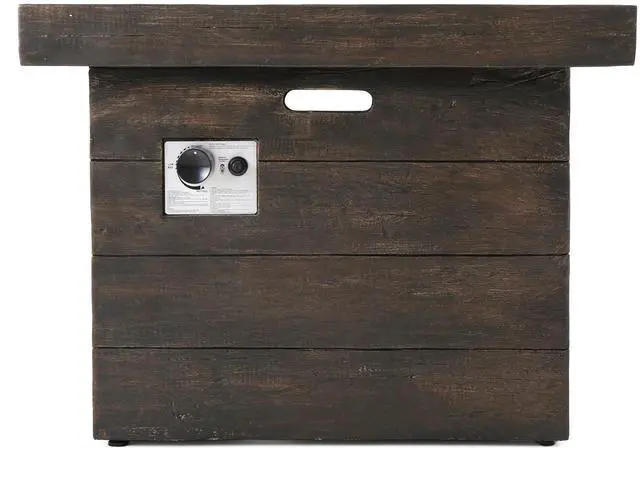 Alt view image 2 of 7 - ANCHORAGE 32'' WOOD SQUARE MGO FIRE PIT BROWN - 40,000 BTU