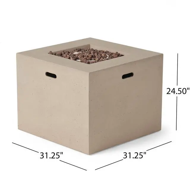 Alt view image 6 of 7 - AIDAN 31" SQUARE FIRE PIT - 40,000 BTU