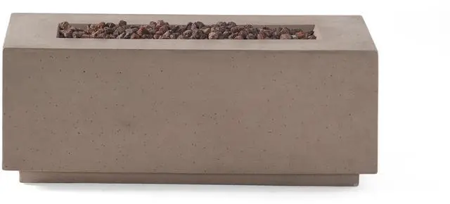 Alt view image 2 of 7 - 40" Outdoor 40,000 BTU Rectangular MgO Concrete Propane Fire Pit, Dark Grey (Tank Cover not Included)